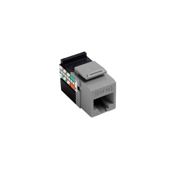 Leviton 1-Port Mod Jack 110 8W8P Utp, T568A/B Cat5E Quickport, Gigamax Gray 5G108-RG5 - main